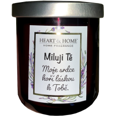 Heart & Home Sladké třešně sójová vonná svíčka s nápisem Miluji Tě 110 g