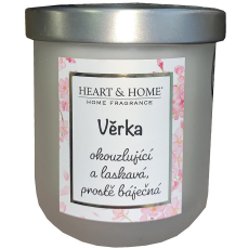 Heart & Home Svěží prádlo sójová vonná svíčka se jménem Věrka 110 g