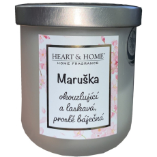 Heart & Home Svěží prádlo sójová vonná svíčka se jménem Maruška 110 g
