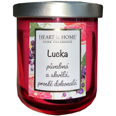 Heart & Home Svěží grep a černý rybíz sójová vonná svíčka se jménem Lucka 110 g