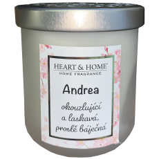 Heart & Home Svěží prádlo sójová vonná svíčka se jménem Andrea 110 g