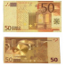 Talisman Zlatá plastická bankovka 50 EUR