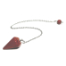 Jaspis červený kyvadlo přírodní kámen 2,5 cm + 18 cm řetízek s korálkou, kámen úplné péče