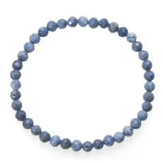 Korál modrý fazet náramek elastický přírodní kámen, kulička 5 mm / 16 - 17 cm