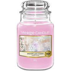Yankee Candle Snowflake Kisses - Polibky sněhové vločky vonná svíčka Classic velká sklo 623 g