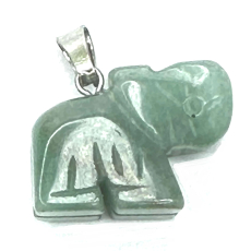 Avanturin zelený Slon přívěsek přírodní kámen, ručně broušená figurka 1,8 x 2,5 x 8 mm, kámen štěstí