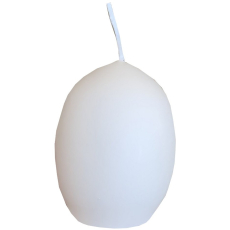 Nekupto Vajíčko svíčka velikonoční Bílá 6 cm