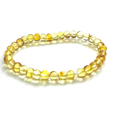 Jantar Baltský zlatý zářivý, náramek elastický přírodní, nugerka nepravidelná cca 5 mm / 16 - 17 cm, ztuhlé sluneční světlo