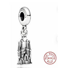 Charm Sterlingové stříbro 925 Barcelona La Sagrada Familia, přívěsek na náramek cestování