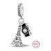 Sterlingové stříbro 925 Eiffelova věž + fotoaparát, pozdrav z Francie, 2v1 přívěsek na náramek cestování