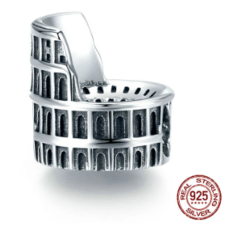 Charm Sterlingové stříbro 925 Řím Koloseum, korálek na náramek cestování
