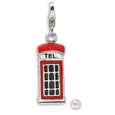 Charm Sterlingové stříbro 925 Londýn Telefonní červená budka 3D, přívěsek na náramek cestování