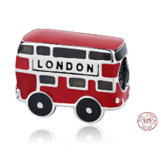 Charm Sterlingové stříbro 925 Londýn červený autobus korálek na náramek cestování