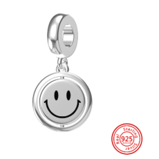 Charm Sterlingové stříbro 925 Smajlík - Americký sen - Usměj se, jsi krásný/á, přívěsek na náramek symbol