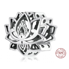 Charm Sterlingové stříbro 925 Kouzlo lotosového květu, korálek na náramek symbol