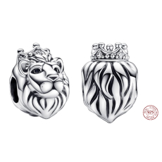 Sterlingové stříbro Královský lev, korálek na náramek symbol