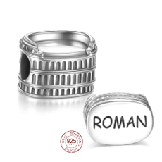 Sterlingové stříbro Řím - Koloseum, korálek na náramek cestování
