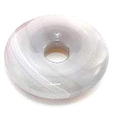 Achát šedý Donut přírodní kámen 30 mm