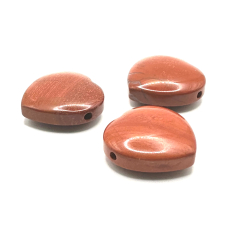 Jaspis červený srdíčko vrtané přírodní kámen 30 mm 1 kus