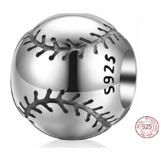 Charm Sterlingové stříbro 925 Miluji Baseball Texas Rangers míč, korálek na náramek sport