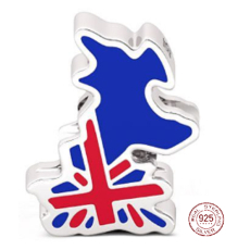 Sterlingové stříbro 925 Anglie - vlajka, korálek na náramek cestování