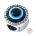Sterlingové stříbro 925 Řecké modré oko, ochranný amulet, korálek na náramek symbol symbol