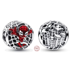 Sterlingové stříbro 925 Marvel Spiderman nad městem, korálek na náramek