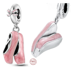 Sterlingové stříbro 925 Chic style - růžové balerínky, přívěsek na náramek zájmy