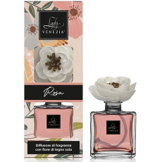 Lady Venezia Dream Rosa - Růže aroma difuzér s květem pro postupné uvolňování vůně 100 ml