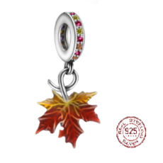 Sterlingové stříbro 925 Barvy podzimu - podzimní list, javorový list, přívěsek na náramek příroda