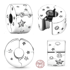 Sterlingové stříbro 925 Hvězdy a galaxie, korálek klipový na náramek symbol