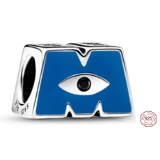 Charm Sterlingové stříbro 925 Disney Příšerky s.r.o. (Pixar), Logo M, korálek na náramek film