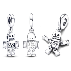 Charm Sterlingové stříbro 925 Nejlepší přítel robot Bot, přívěsek na náramek, přátelství