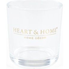Heart & Home Skleněný svícen na votivní svíčky 6 x 5 cm