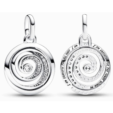 Charm Sterlingové stříbro 925 Spirála - Mini Medailon, přívěsek na náramek symbol