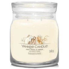 Yankee Candle Soft Wool & Amber - Jemná vlna a ambra vonná svíčka Signature střední sklo 2 knoty 368 g