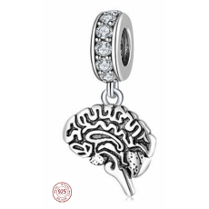 Charm Sterlingové stříbro 925 Anatomická biologie - Mozek, přívěsek na náramek, symbol