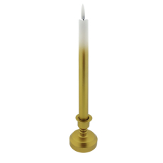 Svíčka LED dlouhá na podstavci bílo - zlatá 25,5 cm