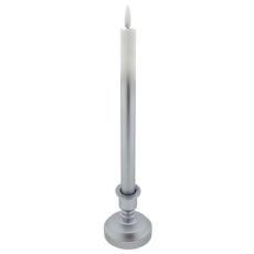 Svíčka LED dlouhá na podstavci bílo - stříbrná 25,5 cm