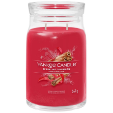 Yankee Candle Sparkling Cinnamon - Třpytivá skořice vonná svíčka Signature velká sklo 2 knoty 567 g