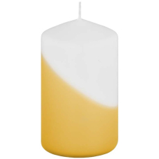Emocio Máčená šikmo mat žlutá svíčka válec 60 x 100 mm