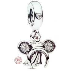 Charm Sterlingové stříbro 925 Disney 2v1 čelenka Minnie Mouse a prsten, přívěsek na náramek film