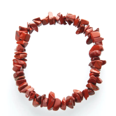 Jaspis červený náramek elastický sekaný přírodní kámen 19 cm, kámen úplné péče