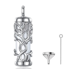 Stříbro 925 Pamětní, pietní urnový přívěsek, Srdce, strom života voděodolný, pro uchování vzpomínek, popel, písek