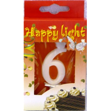Happy light Dortová svíčka číslice 6 v krabičce