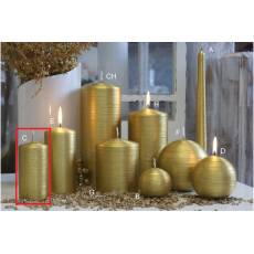 Lima Alfa svíčka zlatá válec 50 x 100 mm 1 kus