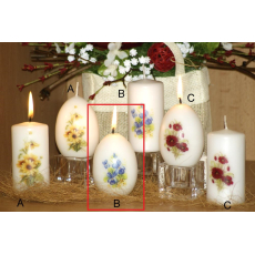 Lima Vůně Květin Fialka vonná svíčka bílá s obtiskem vajíčko 60 x 90 mm 1 kus