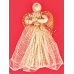 Anděl zlatý dekor se zvlněnou sukní 17 cm