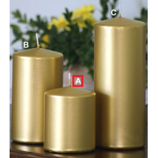 Lima Metal Serie svíčka zlatá válec 80 x 100 mm 1 kus