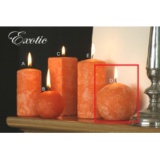 Lima Mramor Exotic vonná svíčka oranžová koule 80 mm 1 kus